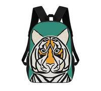 sinyumoney Cute Tropical Tiger Kids Backpack 17 Inch School Bag 3D Printed Cartoon School Backpacks for Boys And Teenager School Students