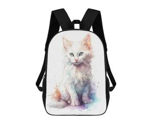 sinyumoney Cute Turkish Angora Kitten School Bags Water Resistant Travel Backpack Computer Bag - Perfect for Travel, Work And Daily Use 17inch