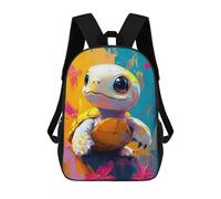 sinyumoney Cute Turtle Painting School Backpack 3D Printed School Bags Boys Girls Laptop Backpack for Kids/Students/Adults 17inch