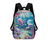 sinyumoney Cute Underwater Friends School Backpack 3D Printed School Bags Boys Girls Laptop Backpack for Kids/Students/Adults 17inch