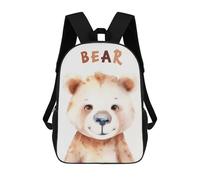 sinyumoney Cute Watercolor Bear Nursery School Bags School Secondary High School College Backpack Travel for Girl, Teen Girls 17inch