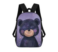 sinyumoney Cute Watercolor Black Bear School Backpack Business Laptop Rucksack Bag Unisex Casual Daypack for Boys/Girls/Teenagers 17inch