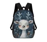 sinyumoney Cute Watercolor Deer Backpack School Bag High Secondary School Bags Casual Backpack for Campus Outdoor Travel Sports 17inch