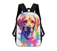 sinyumoney Cute Watercolor Labrador Backpack School Bag Lightweight Airport College Students Back Pack for Men, Women & Teenage Boys 17inch