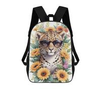 sinyumoney Cute Watercolor Leopard Backpack School Large School Backpack for Boys - Perfect for Travel, Work And Daily Use 17inch