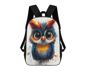 sinyumoney Cute Watercolor Owl School Backpack Business Laptop Rucksack Bag Unisex Casual Daypack for Men/Women 17inch