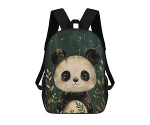 sinyumoney Cute Watercolor Panda Bear Rucksack Fashion Stationery Backpack Waterproof Casual Daypacks for Teenage Girls Boys Women Men 17inch