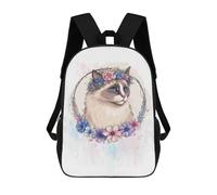 sinyumoney Cute Watercolor Ragdoll School Backpack Water Resistant School Bag Business Backpack for Girls Boys Teenage 17inch