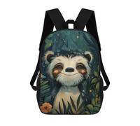 sinyumoney Cute Watercolor Sloth 3D Printed 17inch Kids School Backpack School Bag Fashion Rucksacks for Boys Elementary And Middle School Students