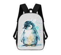 sinyumoney Cute Watercolour Penguin School Backpack Water Resistant School Bag Business Backpack for Girls Boys Teenage 17inch