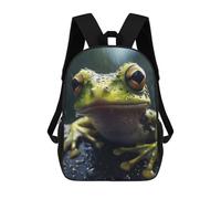 sinyumoney Cute Wet Frog Backpacks Kids School Backpack School Bag 3D Printed School Bag for Boys Elementary And Middle School Students 17inch