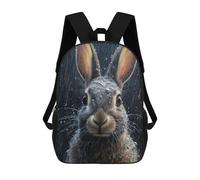 sinyumoney Cute Wet Rabbit School Backpack Secondary Causal Travel High School Bags for Teenage Girls Boys Women Men 17inch