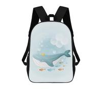 sinyumoney Cute Whale Swimming Backpacks Kids Student Schoolbag,3D Printed Backpacks,Elementary And Middle School Students Backpacks for Boys Girls 17inch