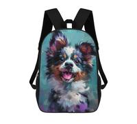 sinyumoney Cute Whimsical Puppy Art Rucksack Fashion Stationery Backpack Waterproof Casual Daypacks for Teenage Girls Boys Women Men 17inch