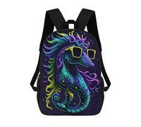 sinyumoney Cute Whimsical Seahorse Backpack School Lightweight Casual Daypack School Backpacks for Men, Women & Teenage Boys 17inch