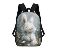 sinyumoney Cute White Bunny Backpack School Lightweight Schoolbag Dayback Bookbag College for Men, Women & Teenage Boys 17inch