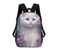 sinyumoney Cute White Cat Portrait School Backpack Lightweight Airport College Students Back Pack for Teenage Girls Boys Women Men 17inch