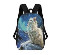 sinyumoney Cute White Cat Vintage School Backpack Travel College Rucksack Backpacks for Campus Outdoor Travel Sports 17inch