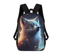 sinyumoney Cute Wolf Animal Cartoon Backpack, Children's Backpack, Student School Bag Bookbag Rucksack, 3D Printed School Bag for Boys Girls 17inch