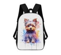 sinyumoney Cute Yorkshire Terrier Dog 3D Printed Children's 17 Inch Backpacks 3D Printed Casual School Bag for Boys Elementary And Middle