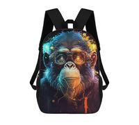 sinyumoney Cyber Chimpanzee Glasses Kids Backpack, Backpack School Bag, Backpacks Kids School 3D Printed School Bags for Elementary And Middle School Students Teens Birthday Gift 17inch