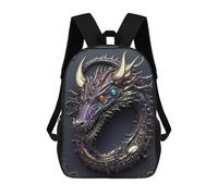 sinyumoney Cyber Dragon 3D Printed 17 Inch School Backpack Children's Backpacks 3D Printed Cool Knapsack for Boys Elementary And Middle