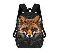 sinyumoney Cyber Fox Tech Art Print Backpack School Lightweight Airport College Students Back Pack for School/Work/Travel 17inch