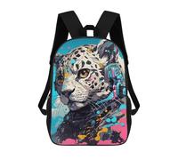 sinyumoney Cyber Leopard Headphones School Backpack Water Resistant School Bag Business Backpack for Men/Women 17inch