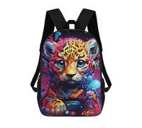 sinyumoney Cyber Leopard in Space Suit School Backpack Large School Backpack for Boys for Campus Outdoor Travel Sports 17inch
