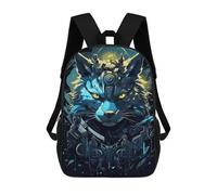sinyumoney Cyber Wolf Armor Design Backpacks 3D Printed 17inch Kids School Backpack Outdoor Casual Daypack Casual Travel Bags for Middle School Students