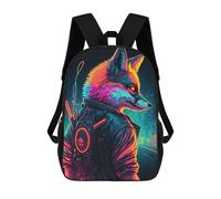sinyumoney Cyberfox Neon Artwork School Bags Water Resistant School Bag Business Backpack for Boys/Girls/Teenagers 17inch