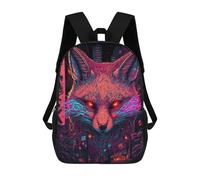 sinyumoney Cyberfox Neon Cityscape-1 Backpack 3D Print Kids Bag Elementary Students Daypack Lightweight School Bag for Children Girls Boys Nursery Lunch Pack 17inch