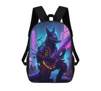 sinyumoney Cyberfox with Electric Guitar School Backpack Daypacks Business Backpack Water Resistant Bookbag for School/Work/Travel 17inch