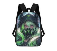 sinyumoney Cybergoth Demon Girl Anime Backpack School Bag Water Resistant Travel Backpack Computer Bag for Girls Boys Teenage 17inch