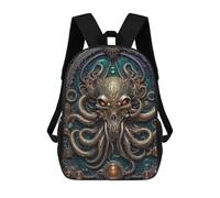 sinyumoney Cybernetic Kraken Skull School Backpack Secondary Causal Travel High School Bags for Camping Outdoor Adventures And Daily Travel 17inch