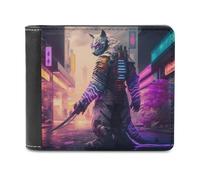 sinyumoney Cybernetic Tiger Warrior-1 3D Print PU Leather Men's Wallet Credit Card Holder Banknote Compartments Wallets for Boys Girls 11.7cm*9.5cm
