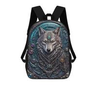 sinyumoney Cybernetic Wolf Portrait Kids Backpack 17 Inch School Bag 3D Printed Cartoon School Backpacks for Boys And Teenager School Students