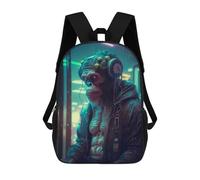 sinyumoney Cyberprimate in Neon Cityscape Rucksack Rucksack Casual Daypacks School Work Travel Bag for School/Work/Travel 17inch