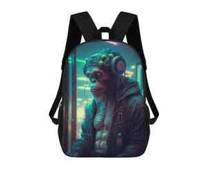 sinyumoney Cyberprimate in Neon Cityscape Rucksack Rucksack Casual Daypacks School Work Travel Bag for School/Work/Travel 17inch