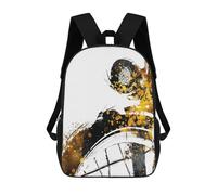 sinyumoney Cycling Gold An Black Kids School Backpack School Bag 3D Printed School Bag for Boys Elementary And Middle School Students 17inch