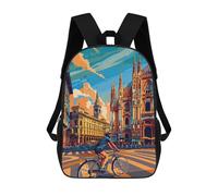 sinyumoney Cycling in Milan Backpack School Bag Water Resistant Travel Backpack Computer Bag for Teenage Girls Boys Women Men 17inch
