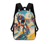 sinyumoney Cycling Race Illustration Rucksack Fashion Stationery Backpack Waterproof Casual Daypacks for Teenage Girls Boys Women Men 17inch