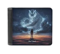 sinyumoney Da Vinci's Enchanted Tiger 3D Print Clutch Purse ID Window Coin Banknote Compartments Slim Elegant Purse for Boys Girls 11.7cm*9.5cm