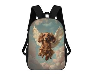 sinyumoney Dachshund Angel Dog Loss Tribute Print Dachshund with Wings School Backpack Work Laptop Backpack Rucksack Bag for Camping Outdoor Adventures And Daily Travel 17inch
