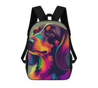 sinyumoney Dachshund Colorful Dog Backpack School Bag Lightweight Schoolbag Dayback Bookbag College for Men/Women 17inch