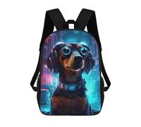 sinyumoney Dachshund Cyberpunk Backpack School Bag Large School Backpack for Boys for Teenage Girls Boys Women Men 17inch