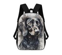 sinyumoney Dachshund Dog Black Ink 3D Printed Children's School Backpack for Kids High Capacity Travel Rucksacks Book Bags Kids School Bag Back Pack 17inch
