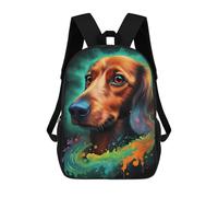sinyumoney Dachshund Dog Dreamlike Children's School Backpack 3D Printed for Kids Travel Rucksacks Book Bags Kids School Bag 17inch