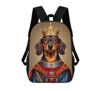 sinyumoney Dachshund Dog King School Backpack Computer Rucksack for School/Work/Travel for Girl, Teen Girls 17inch