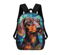 sinyumoney Dachshund Dog School Backpack for Girls Backpack Water Repellent Casual Daypack Lightweight Rucksack Boy Girl School Backpack 17inch